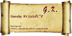 Genda Kristóf névjegykártya