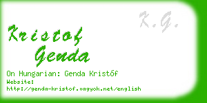 kristof genda business card